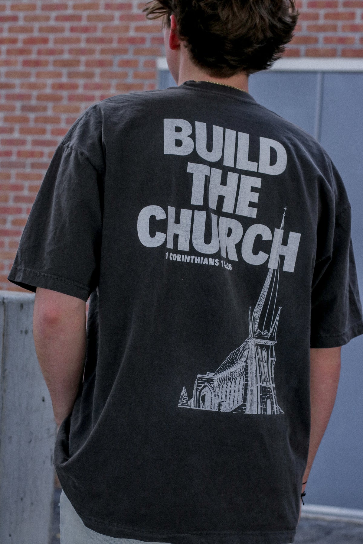 BUILD THE CHURCH TEE FADED BLACK