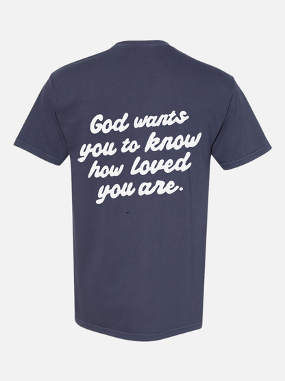 LOVING GOD NAVY TEE