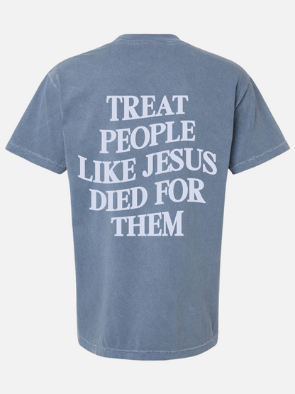 LOVE LIKE JESUS WOULD TEE FADED BLUE