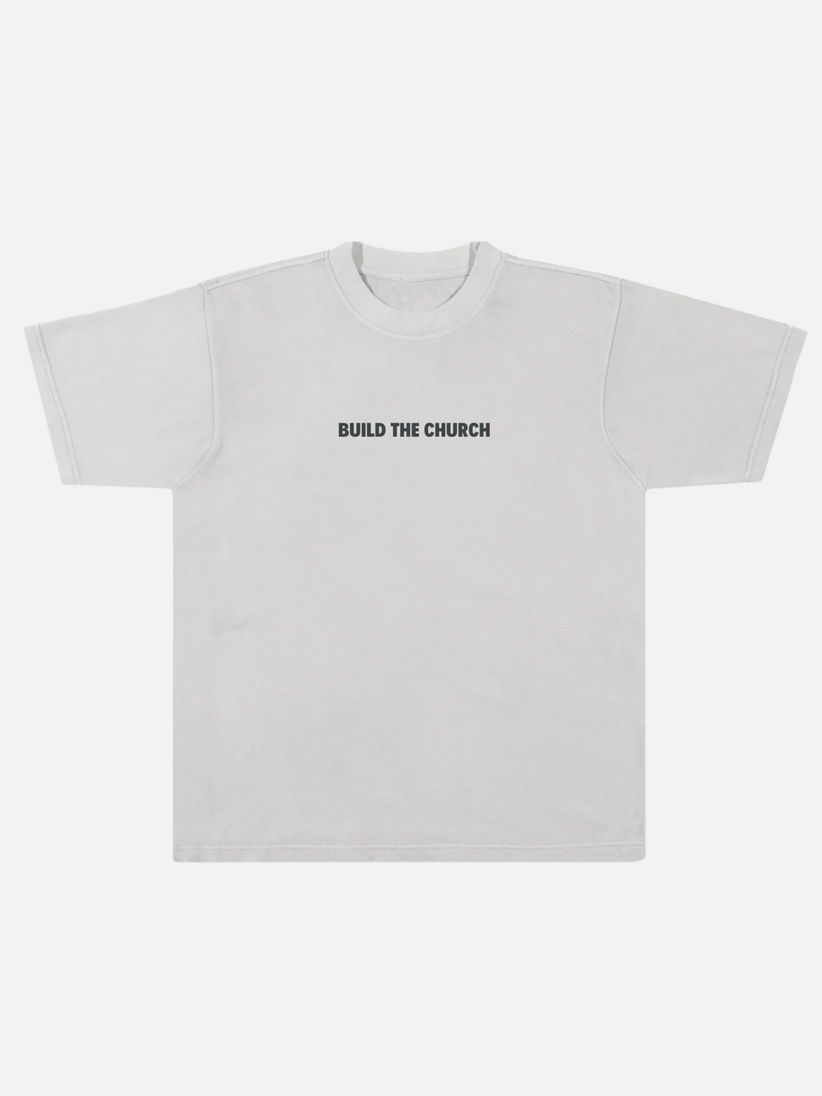 BUILD THE CHURCH TEE FADED CEMENT