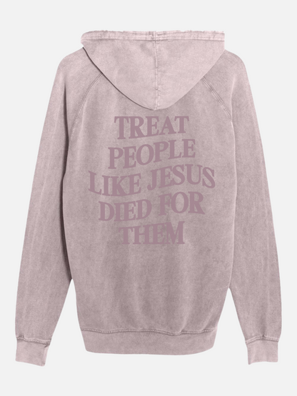 LOVE LIKE JESUS HOODIE VINTAGE ZINC